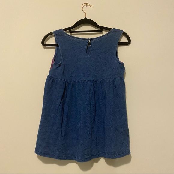 Cherokee Girls 10-12 Large Sleeveless Blue Pink Buttoned Tee - Picture 10 of 12